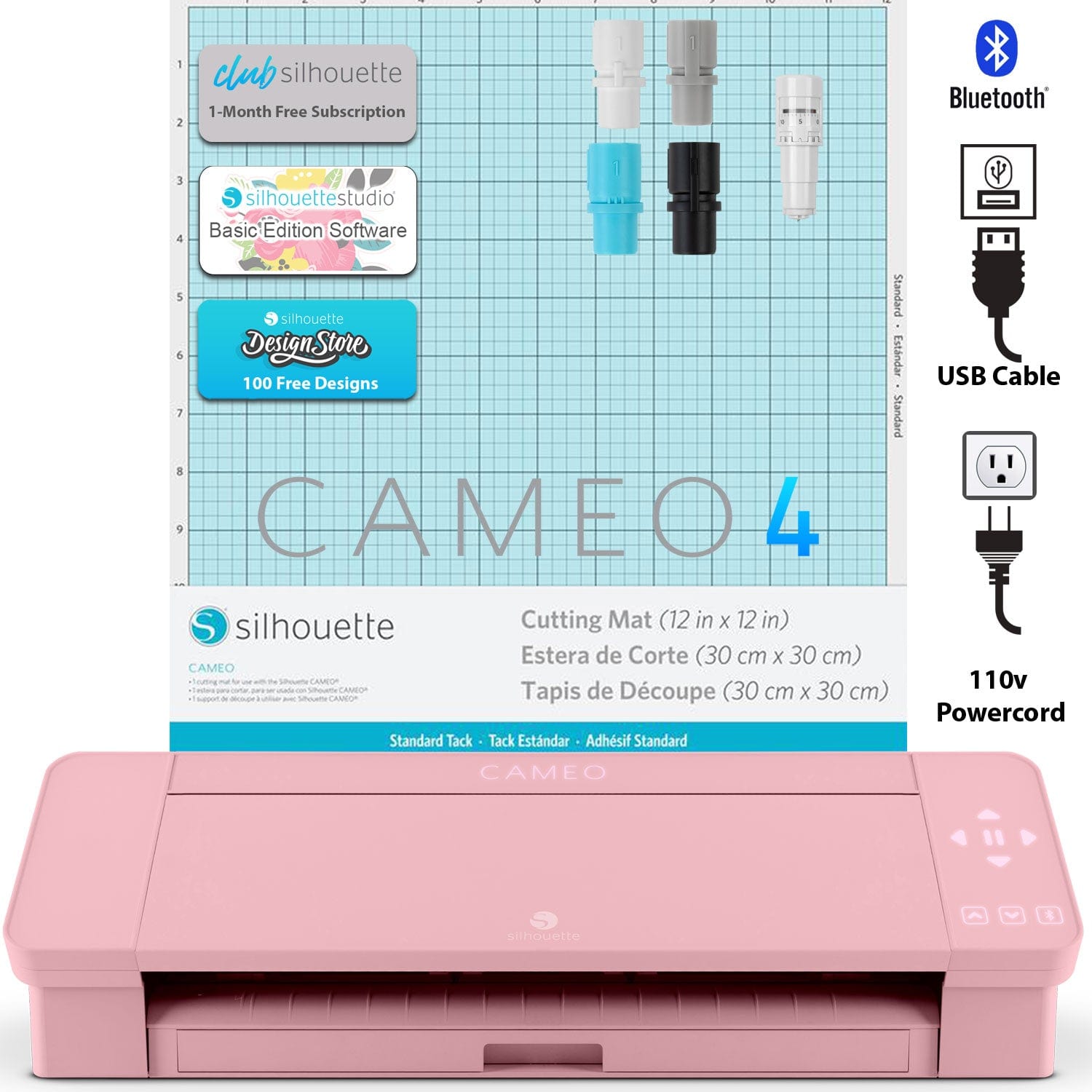 Silhouette America Craft Cutters Silhouette Cameo 4 Vinyl Cutting Machine 12" Pink Edition- Reconditioned