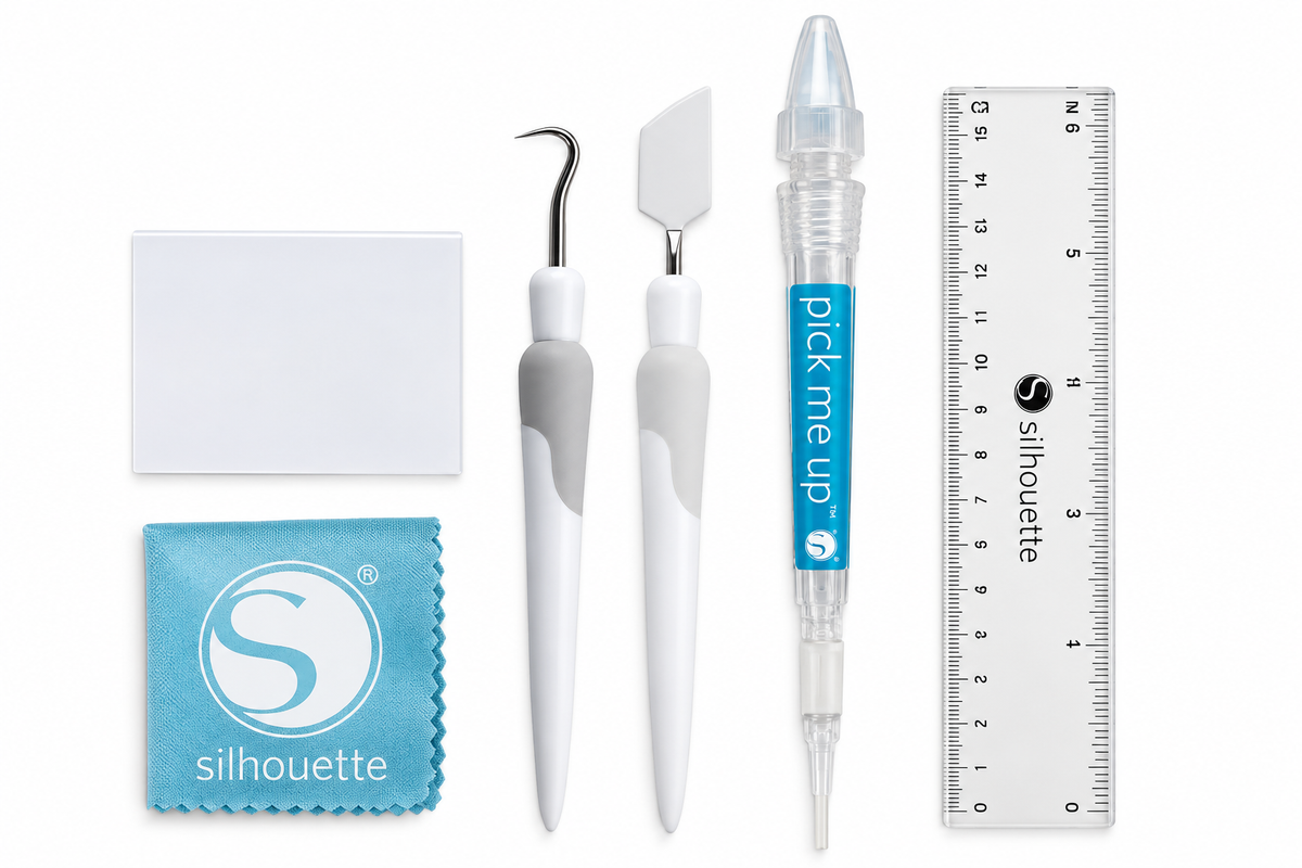Silhouette Tool Kit includes hook, scraper, spatula, PickMeUp, 6 inch, & microfiber cloth TOOL-KIT