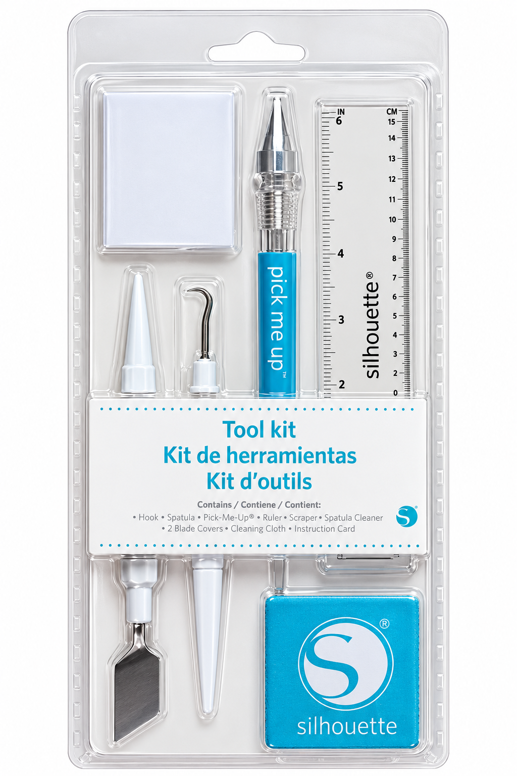 Silhouette Tool Kit includes hook, scraper, spatula, PickMeUp, 6 inch, & microfiber cloth TOOL-KIT