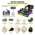 VEVOR Combo Heat Press Machine 5/6/8 in 1 30*38CM 38*38CM Muntifunctional Sublimation Printer Transfer for Mug Hat Plate T-Shirt