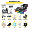 VEVOR Combo Heat Press Machine 5/6/8 in 1 30*38CM 38*38CM Muntifunctional Sublimation Printer Transfer for Mug Hat Plate T-Shirt