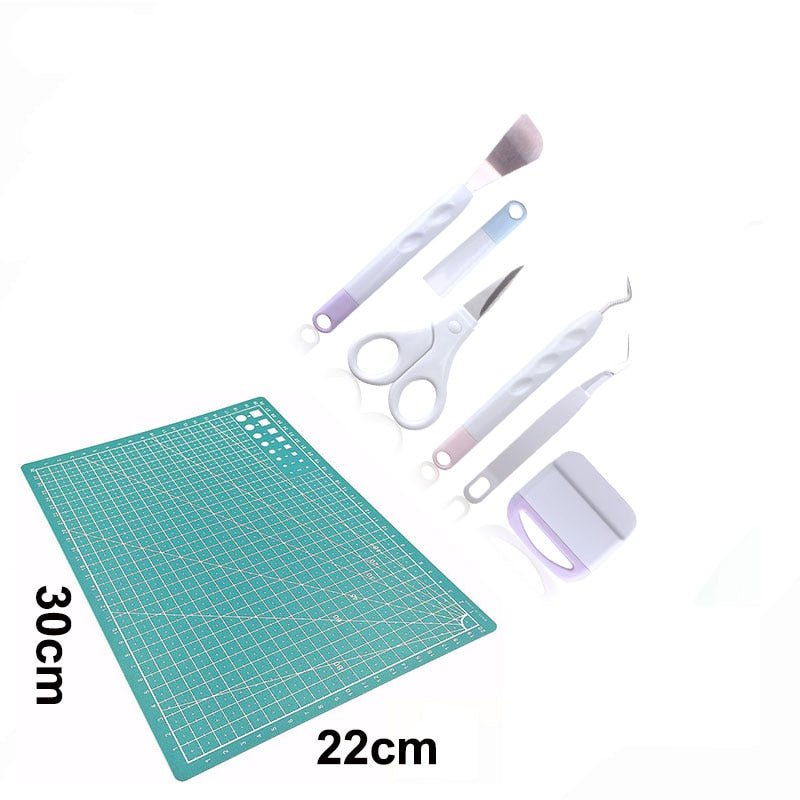 craftercuts 6pcs set B / CN Vinyl Weeding Tool Precision Tweezer Weeder Scraper Silhouette Cameo Tool DIY Cardstock Craft Kit for Cricut Machine Accessory