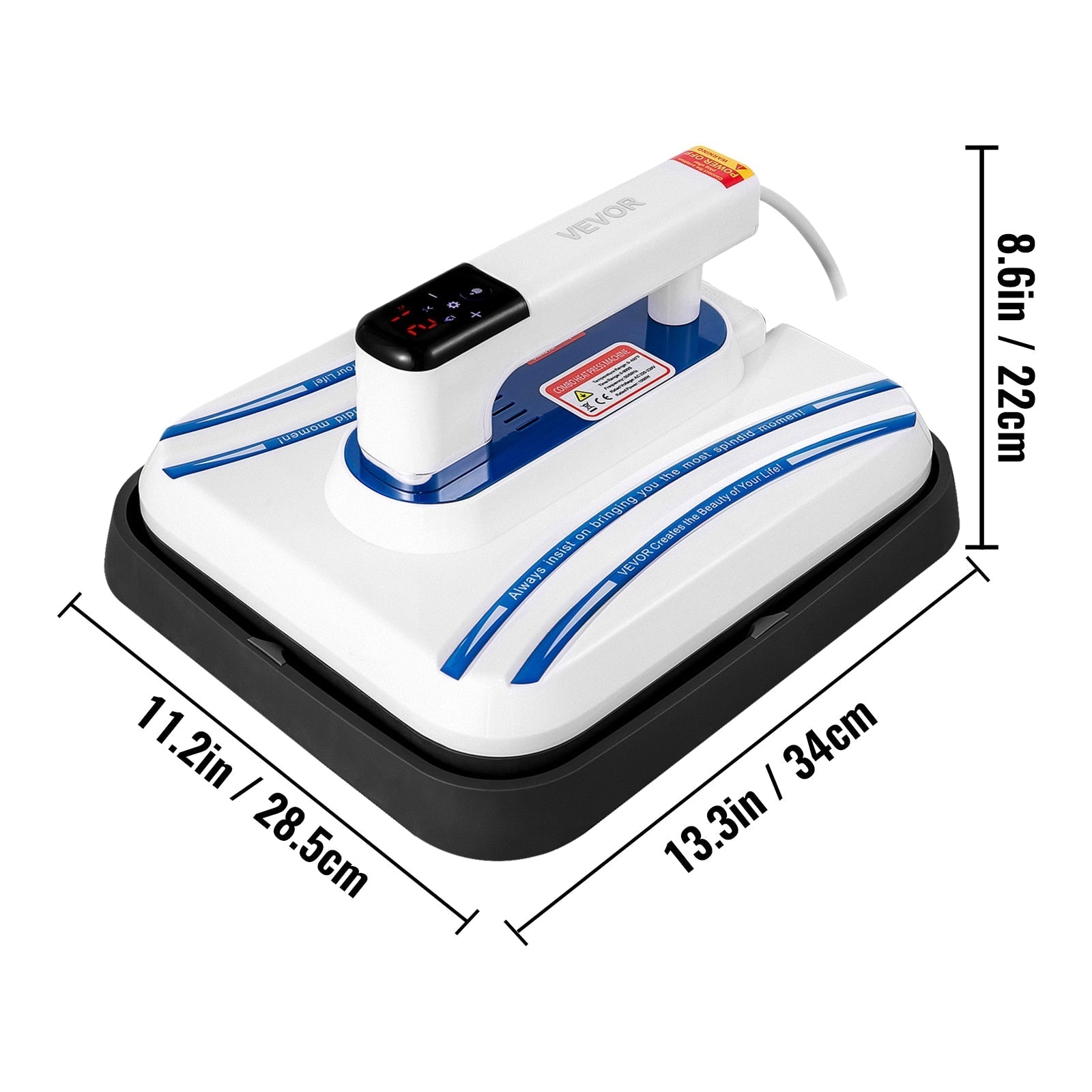 craftercuts Blue (12x10 Inch) / Russian Federation VEVOR Portable Heat Press 7x8Inch/ 12x10 Inch Digital Mini Easy Sublimation Machine with Sensitive Touch Screen for T-shirts DIY