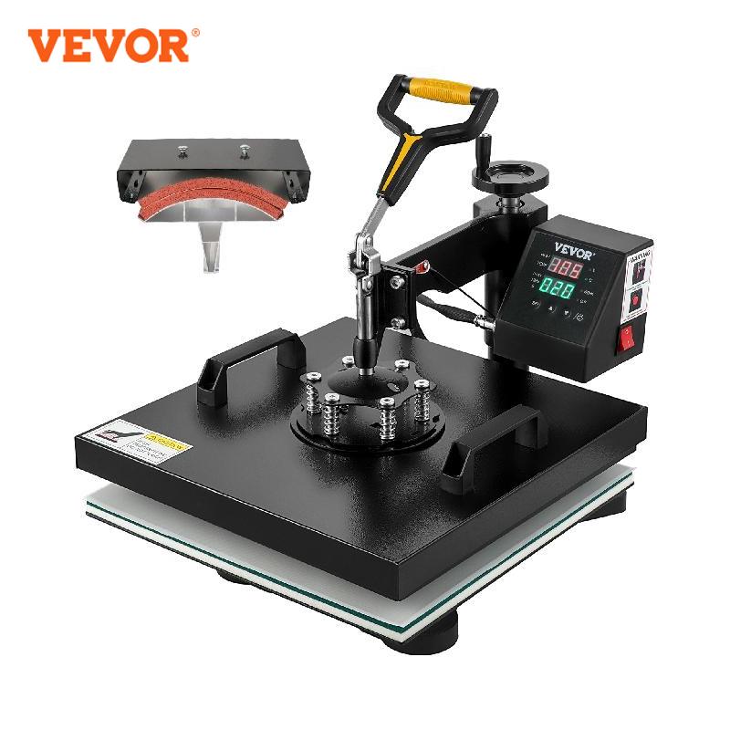 craftercuts GERMANY VEVOR 2In1 Heat Press Machine 38*38CM Multifunctional 360 Degree Swing-Away Digital Sublimation Printer Transfer DIY T-shirt Cap