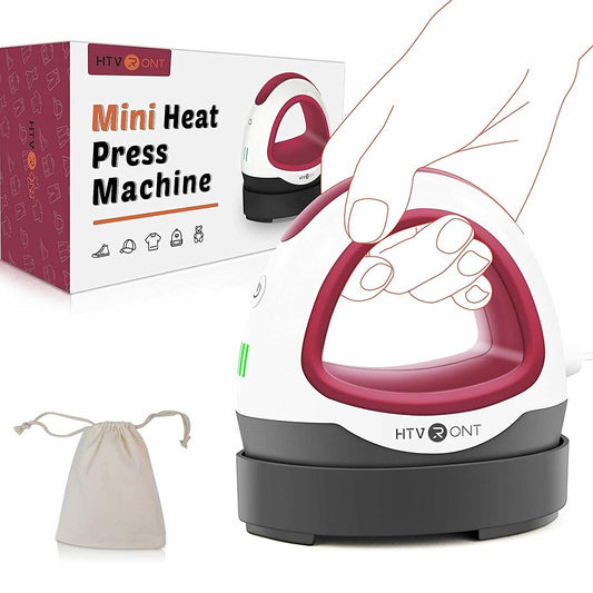 craftercuts HTVRONT Portable MINI Heat Press Machine T-shirts Printing DIY Easy Heating Transfer Iron On HTV for Clothes Bags Hats Pads