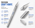 CrafterCuts Precision Craft Knife with 5 Replacement Blades – Hobby Knife for Cricut, Silhouette, Vinyl, Paper, Cardstock, Stencils, Scrapbooking, Model Building & DIY Crafts