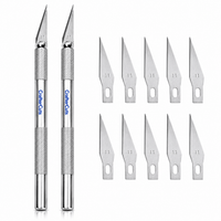 CrafterCuts Tools 2 CrafterCuts Precision Craft Knife with 5 Replacement Blades – Hobby Knife for Cricut, Silhouette, Vinyl, Paper, Cardstock, Stencils, Scrapbooking, Model Building & DIY Crafts