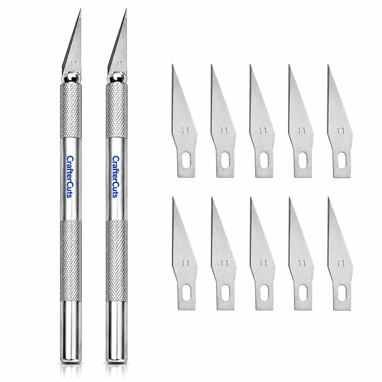 CrafterCuts Tools 2 CrafterCuts Precision Craft Knife with 5 Replacement Blades – Hobby Knife for Cricut, Silhouette, Vinyl, Paper, Cardstock, Stencils, Scrapbooking, Model Building & DIY Crafts