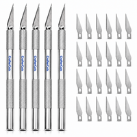 CrafterCuts Tools 5 CrafterCuts Precision Craft Knife with 5 Replacement Blades – Hobby Knife for Cricut, Silhouette, Vinyl, Paper, Cardstock, Stencils, Scrapbooking, Model Building & DIY Crafts
