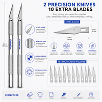 CrafterCuts Tools CrafterCuts Precision Craft Knife with 5 Replacement Blades – Hobby Knife for Cricut, Silhouette, Vinyl, Paper, Cardstock, Stencils, Scrapbooking, Model Building & DIY Crafts