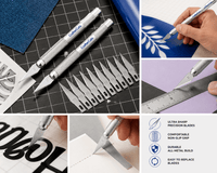 CrafterCuts Tools CrafterCuts Precision Craft Knife with 5 Replacement Blades – Hobby Knife for Cricut, Silhouette, Vinyl, Paper, Cardstock, Stencils, Scrapbooking, Model Building & DIY Crafts