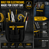 CrafterCuts Tools CrafterCuts Tool Belt Pouch with Heavy-Duty Belt Clip – Electrician Tool Pouch, Vinyl Installer Tool Pouch, Carpenter Tool Pouch, Tape Measure Holder, Utility Knife Holder, Contractor Work Belt Organizer