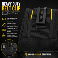 CrafterCuts Tools CrafterCuts Tool Belt Pouch with Heavy-Duty Belt Clip – Electrician Tool Pouch, Vinyl Installer Tool Pouch, Carpenter Tool Pouch, Tape Measure Holder, Utility Knife Holder, Contractor Work Belt Organizer