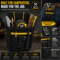 CrafterCuts Tools CrafterCuts Tool Belt Pouch with Heavy-Duty Belt Clip – Electrician Tool Pouch, Vinyl Installer Tool Pouch, Carpenter Tool Pouch, Tape Measure Holder, Utility Knife Holder, Contractor Work Belt Organizer