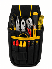 CrafterCuts Tools CrafterCuts Tool Belt Pouch with Heavy-Duty Belt Clip – Electrician Tool Pouch, Vinyl Installer Tool Pouch, Carpenter Tool Pouch, Tape Measure Holder, Utility Knife Holder, Contractor Work Belt Organizer