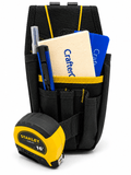 CrafterCuts Tool Belt Pouch with Heavy-Duty Belt Clip – Electrician Tool Pouch, Vinyl Installer Tool Pouch, Carpenter Tool Pouch, Tape Measure Holder, Utility Knife Holder, Contractor Work Belt Organizer