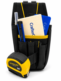 CrafterCuts Tools CrafterCuts Tool Belt Pouch with Heavy-Duty Belt Clip – Electrician Tool Pouch, Vinyl Installer Tool Pouch, Carpenter Tool Pouch, Tape Measure Holder, Utility Knife Holder, Contractor Work Belt Organizer