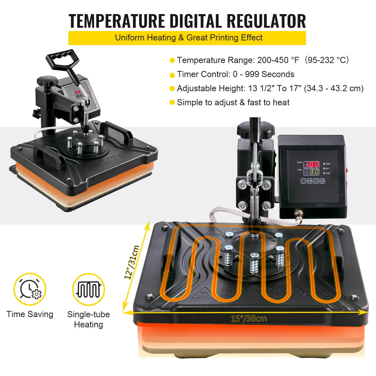 craftercuts VEVOR Combo Heat Press Machine 5/6/8 in 1 30*38CM 38*38CM Muntifunctional Sublimation Printer Transfer for Mug Hat Plate T-Shirt