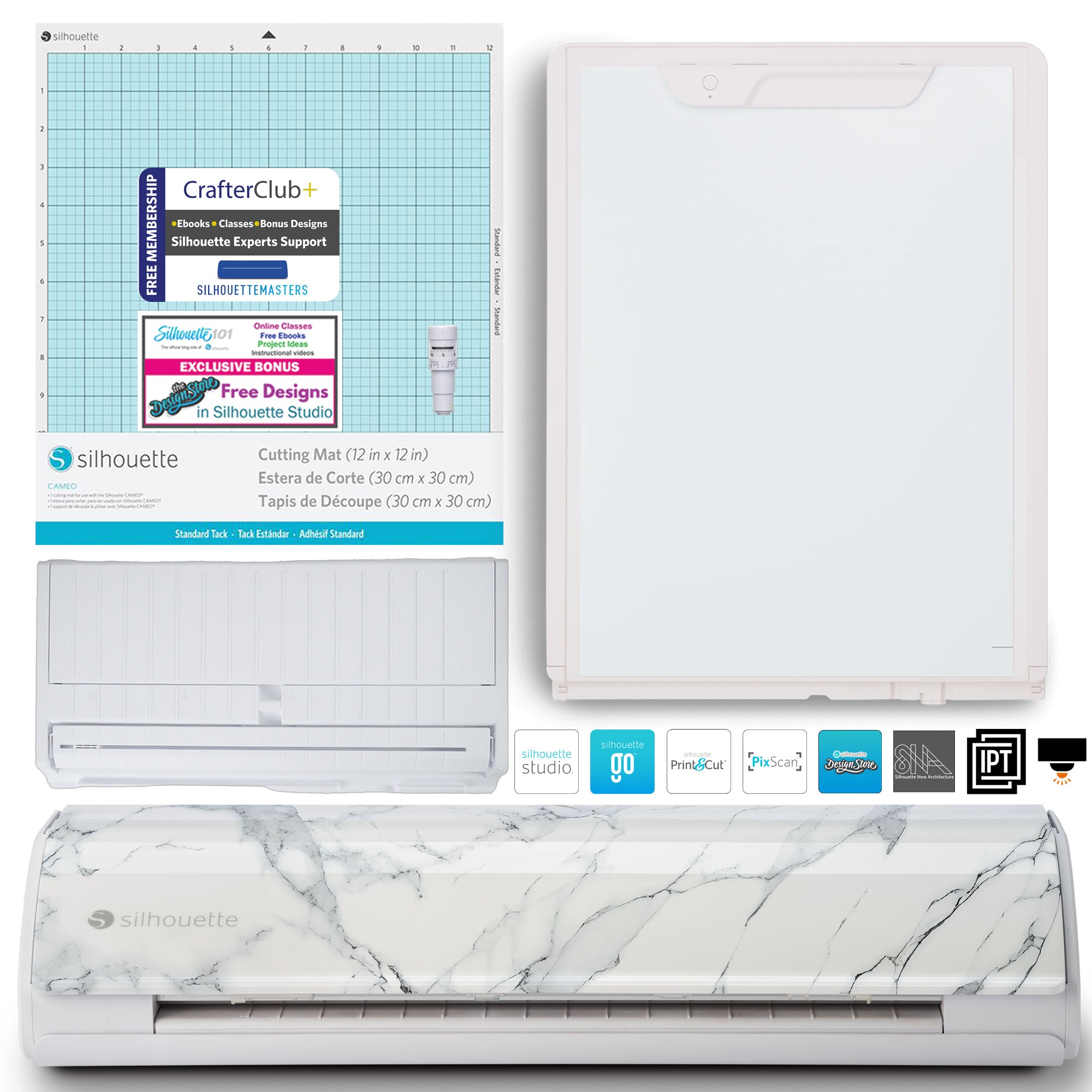 Silhouette America Vinyl Cutters Bianca Carrera Silhouette Cameo 5 Bundle with Auto Blade, Standard Mat, ES Mat, and Standard Edition Software