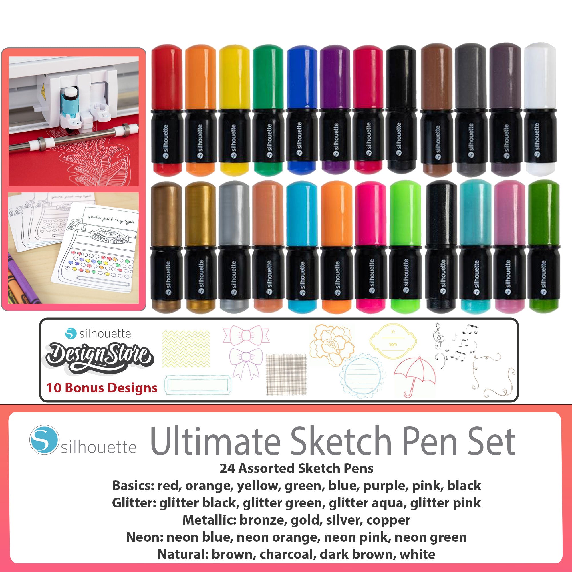 Silhouette Cameo 4 Craft Bundle, Sketch Pens, Sticker, Tattoo and Kraf –  Pete's Arts, Crafts and Sewing