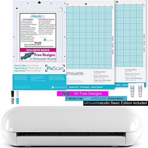 craftercuts Silhouette Portrait 3 Bundle with Extra Autoblade, Extra 8 inch Cut Mat, a Pixscan Mat and and Access to 12+ Ebooks, Tutorials, and Classes