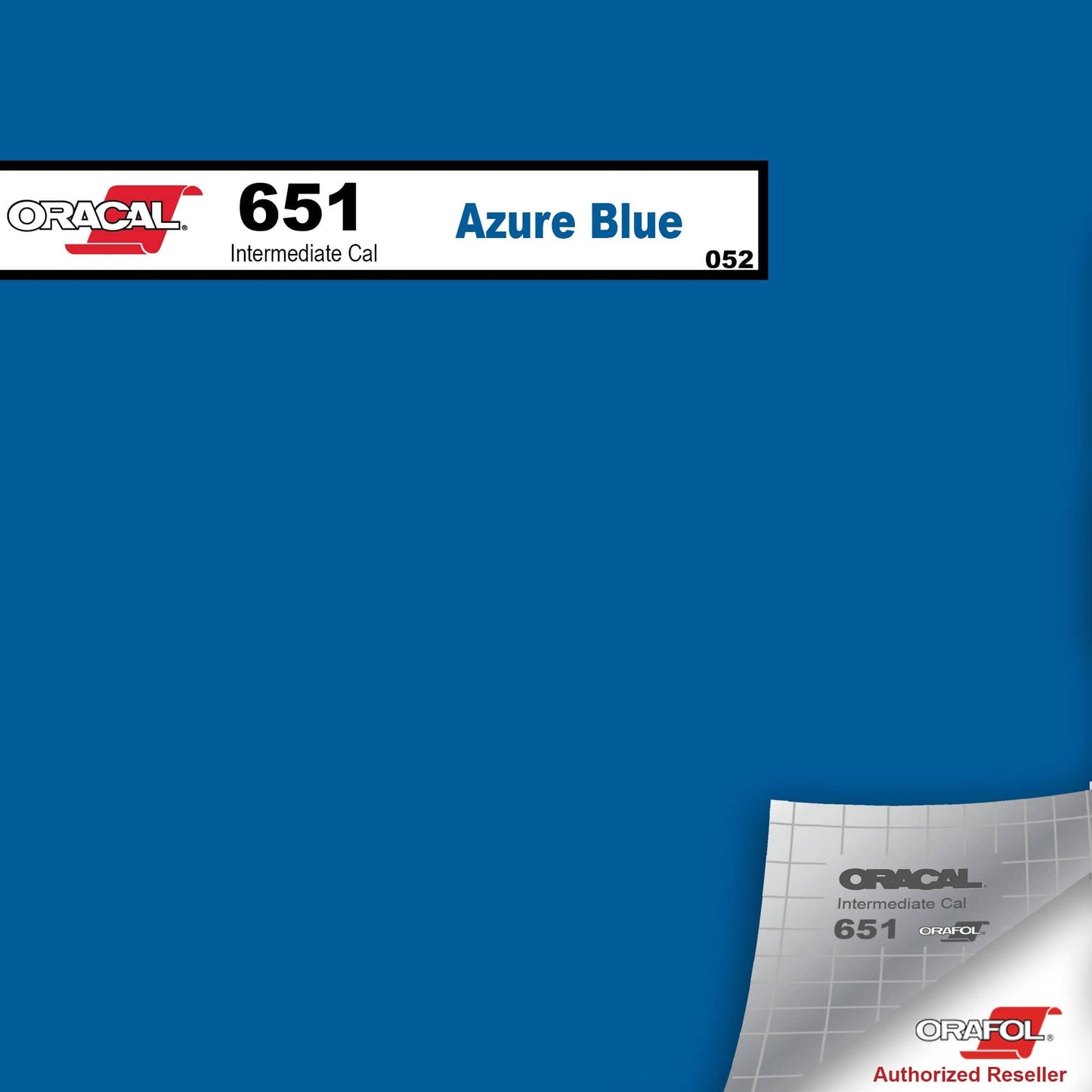 Oracal Vinyls 12 inch Sheet / Azure Blue 052 Oracal 651 Intermediate Vinyl 12 inch  x 12 inch Sheet