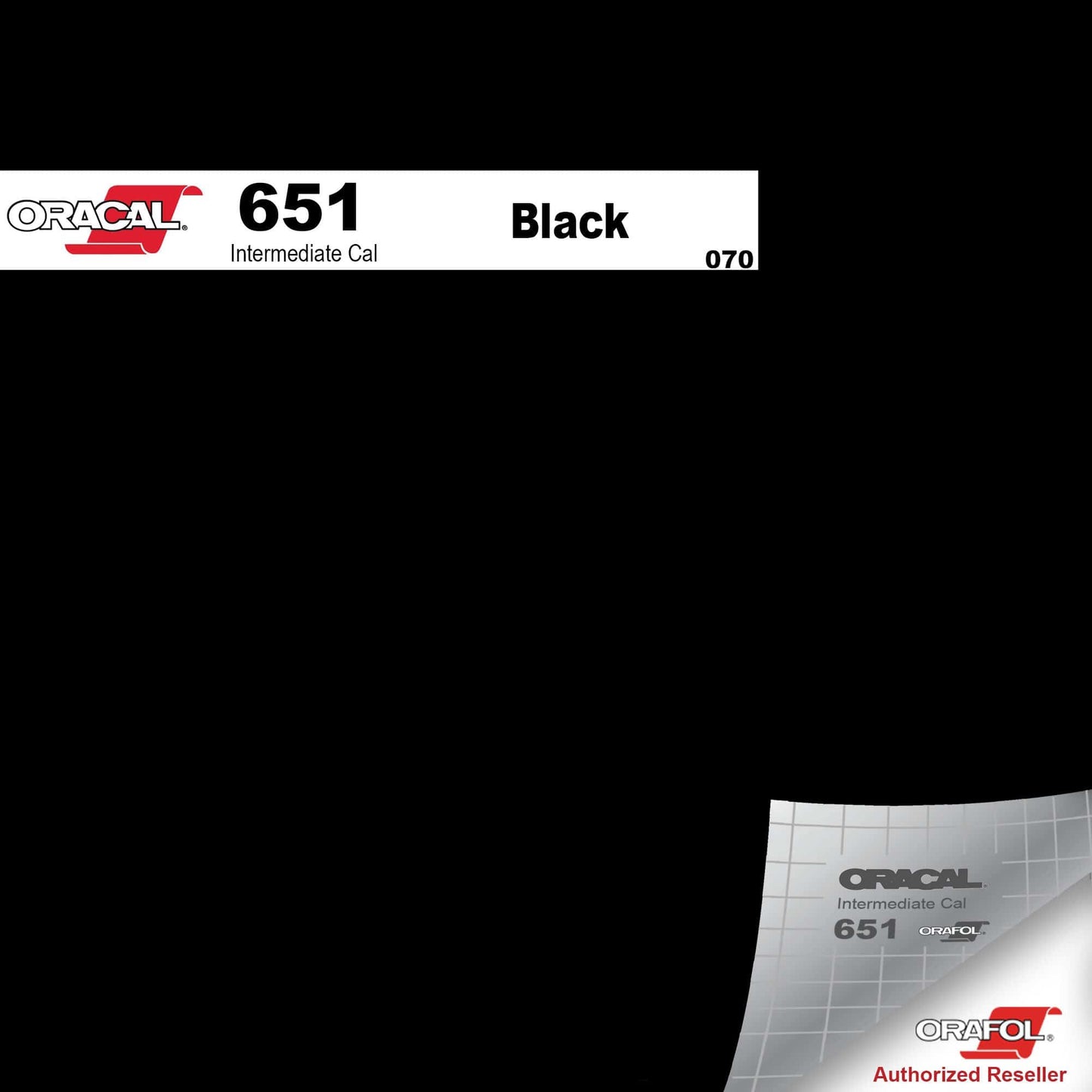 Oracal Vinyls 12 inch Sheet / Black 070 Oracal 651 Intermediate Vinyl 12 inch  x 12 inch Sheet