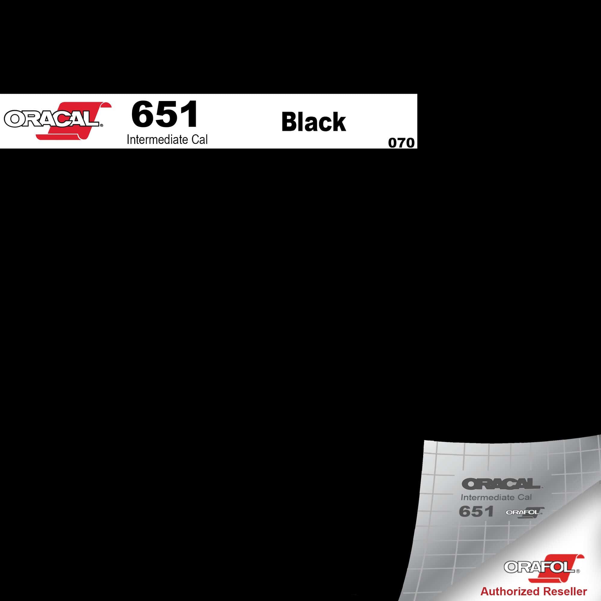 Oracal Vinyls 12 inch Sheet / Black 070 Oracal 651 Intermediate Vinyl 12 inch  x 12 inch Sheet