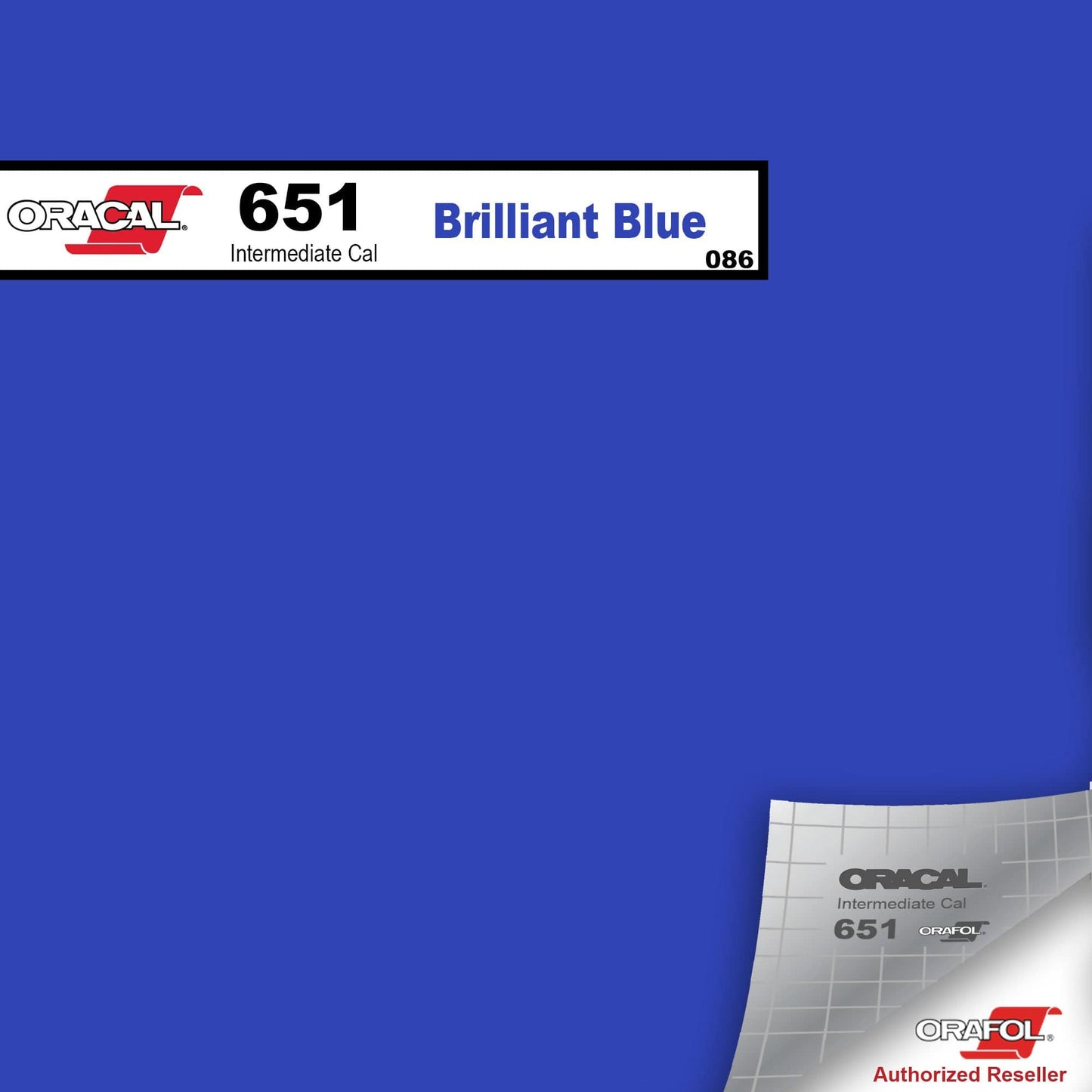 Oracal Vinyls 12 inch Sheet / Brilliant Blue 086 Oracal 651 Intermediate Vinyl 12 inch  x 12 inch Sheet