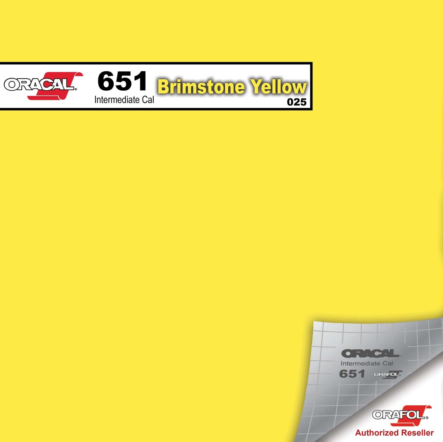 Oracal Vinyls 12 inch Sheet / Brimstone Yellow 025 Oracal 651 Intermediate Vinyl 12 inch  x 12 inch Sheet