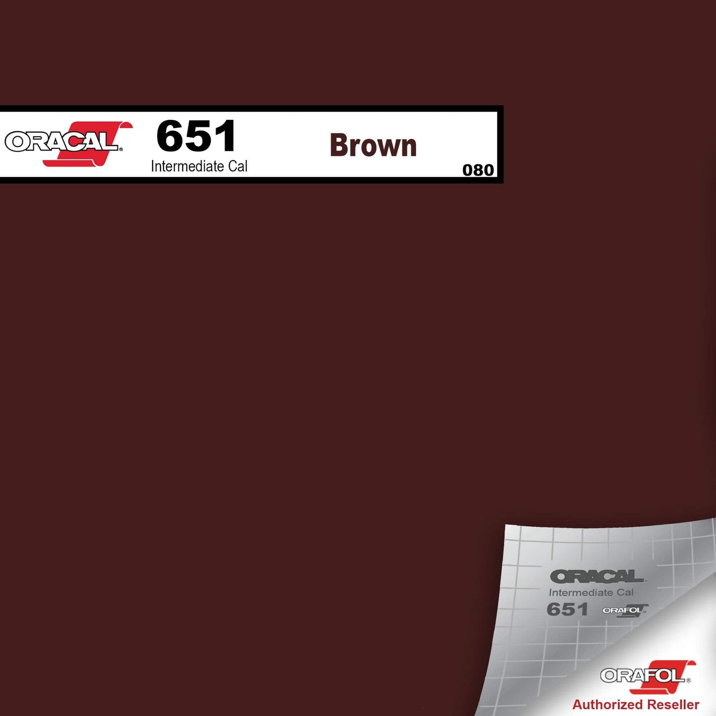 Oracal Vinyls 12 inch Sheet / Brown 080 Oracal 651 Intermediate Vinyl 12 inch  x 12 inch Sheet