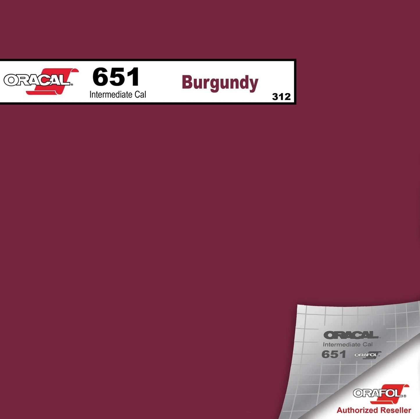 Oracal Vinyls 12 inch Sheet / Burgundy 312 Oracal 651 Intermediate Vinyl 12 inch  x 12 inch Sheet