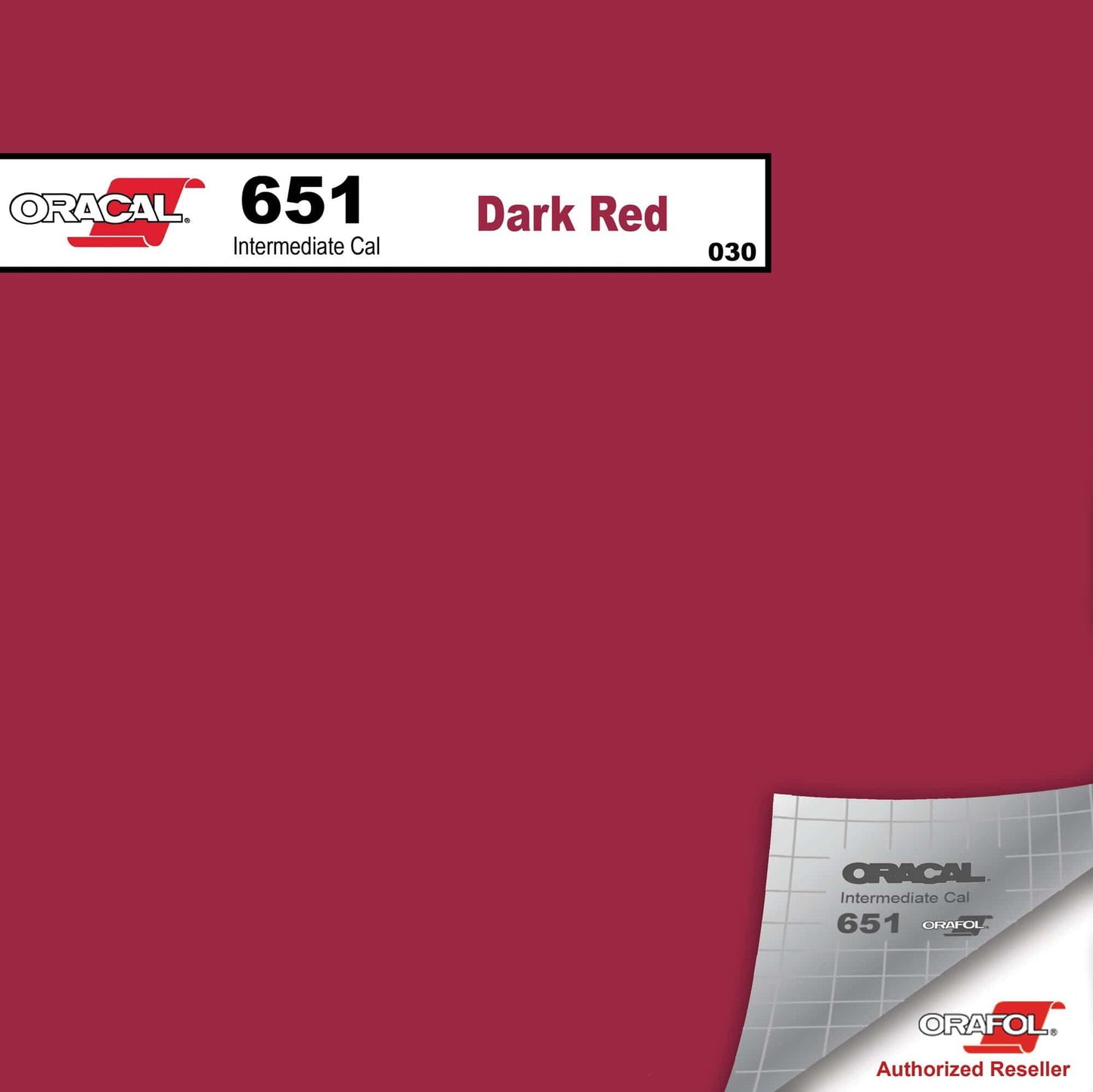 Oracal Vinyls 12 inch Sheet / Dark Red 030 Oracal 651 Intermediate Vinyl 12 inch  x 12 inch Sheet
