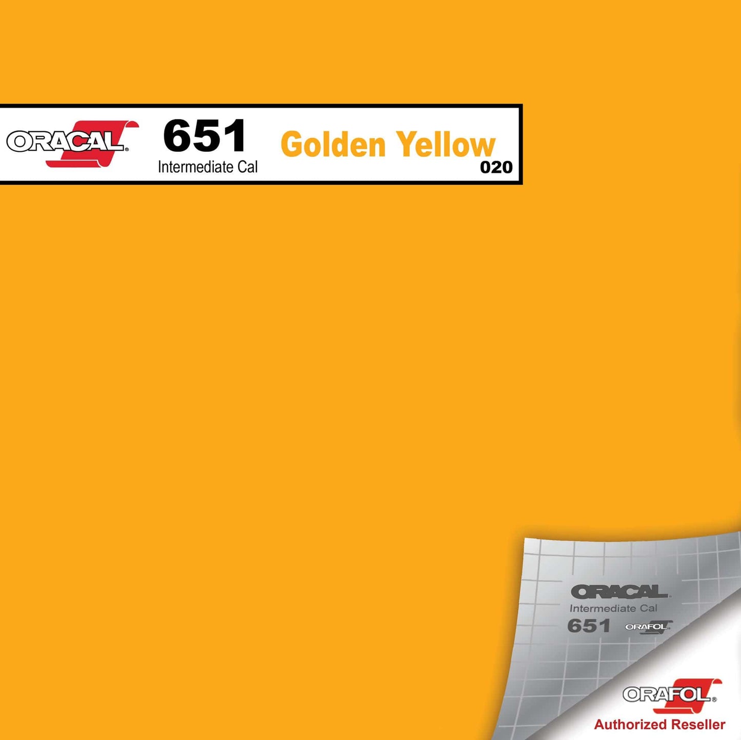 Oracal Vinyls 12 inch Sheet / Golden Yellow 020 Oracal 651 Intermediate Vinyl 12 inch  x 12 inch Sheet
