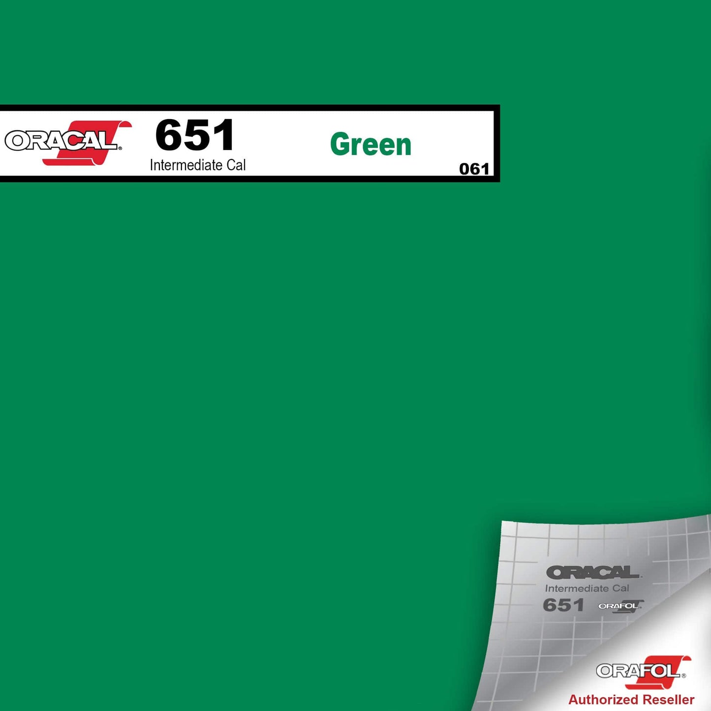 Oracal Vinyls 12 inch Sheet / Green 061 Oracal 651 Intermediate Vinyl 12 inch  x 12 inch Sheet