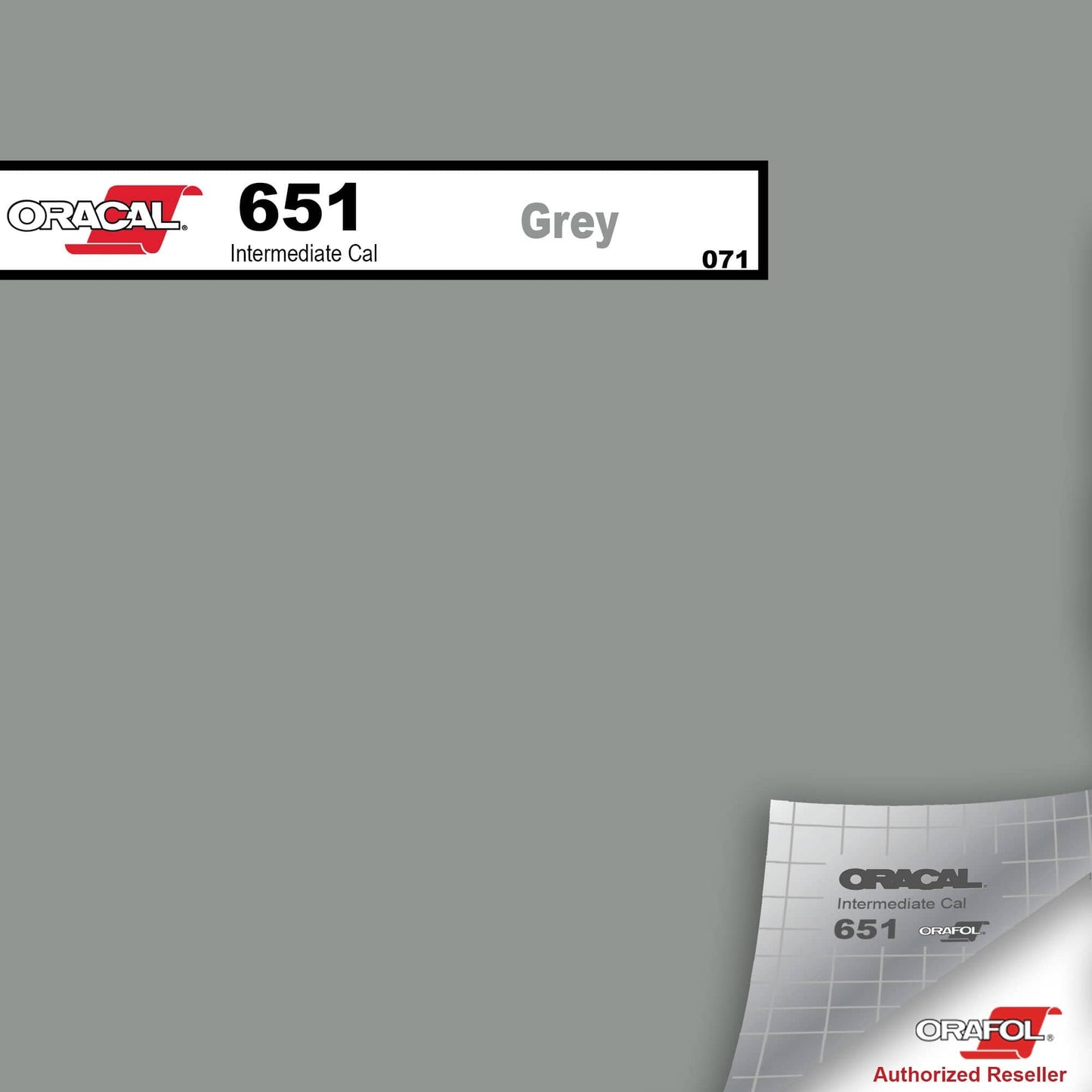 Oracal Vinyls 12 inch Sheet / Grey 071 Oracal 651 Intermediate Vinyl 12 inch  x 12 inch Sheet