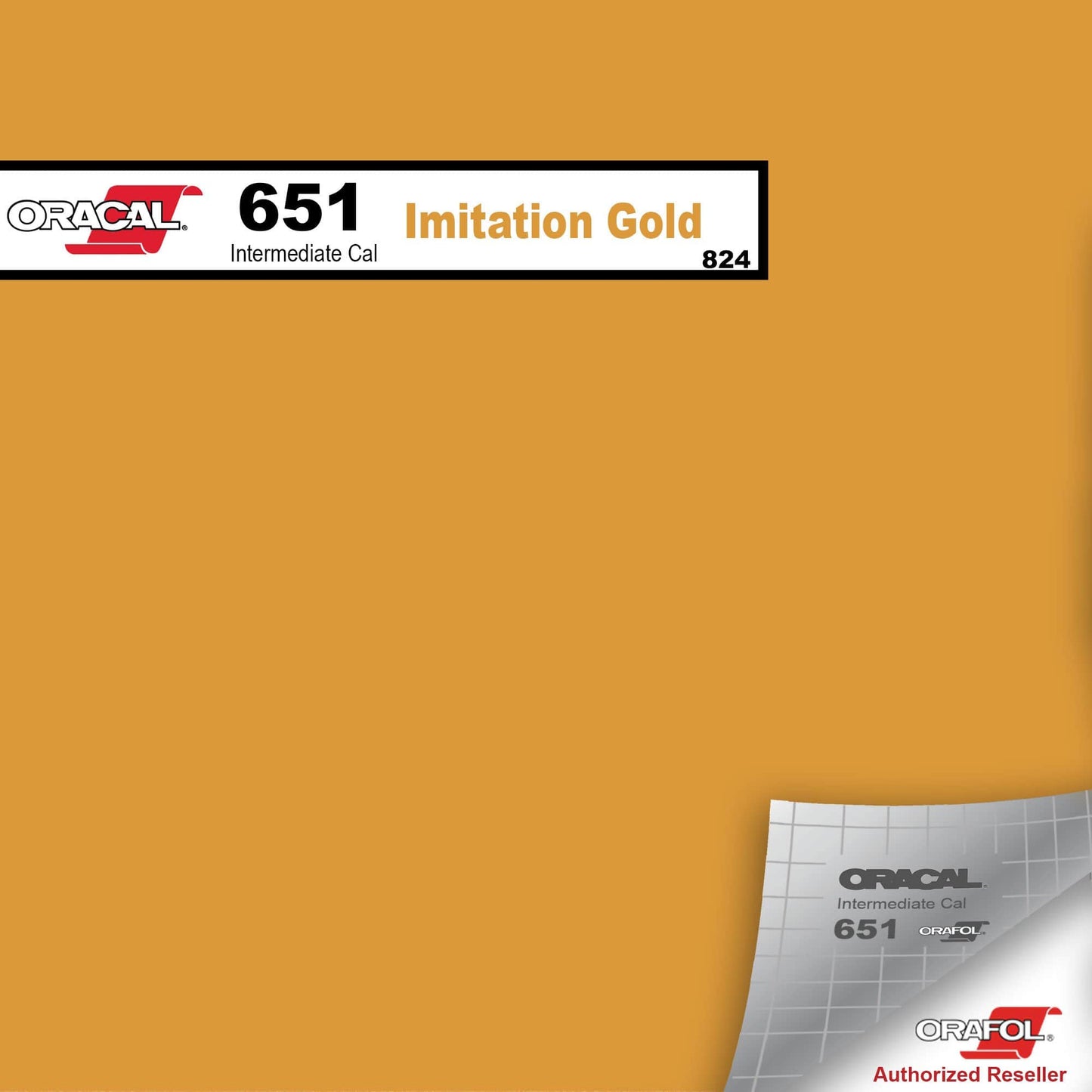 Oracal Vinyls 12 inch Sheet / Imitation Gold 824 Oracal 651 Intermediate Vinyl 12 inch  x 12 inch Sheet