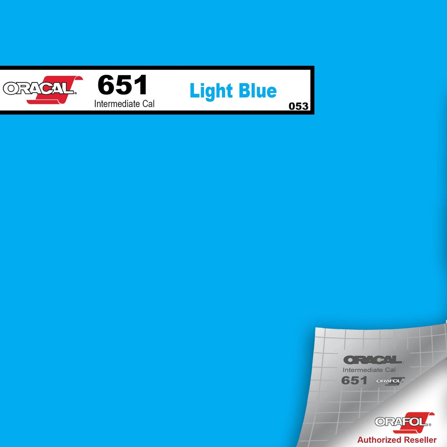 Oracal Vinyls 12 inch Sheet / Light Blue 053 Oracal 651 Intermediate Vinyl 12 inch  x 12 inch Sheet