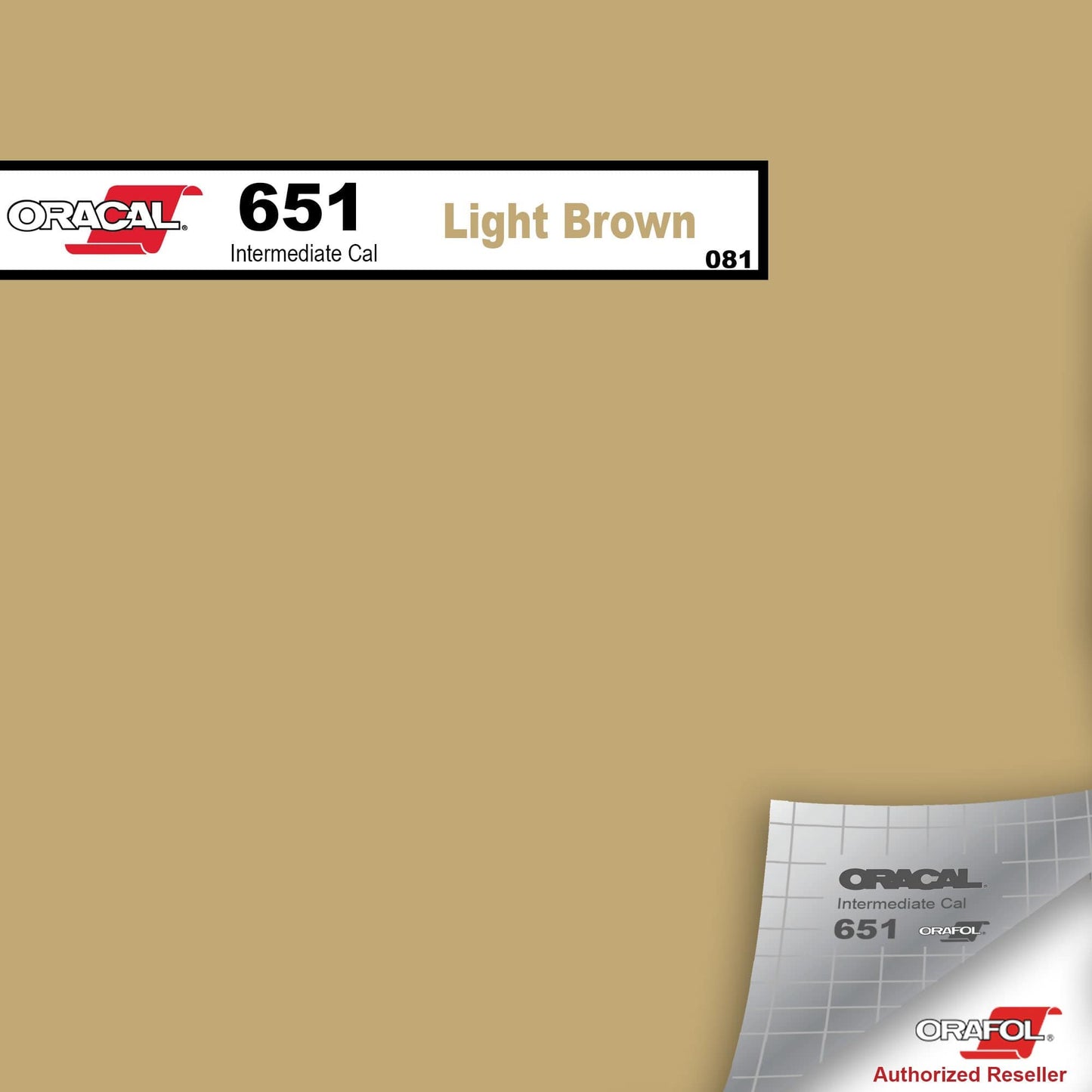 Oracal Vinyls 12 inch Sheet / Light Brown 081 Oracal 651 Intermediate Vinyl 12 inch  x 12 inch Sheet