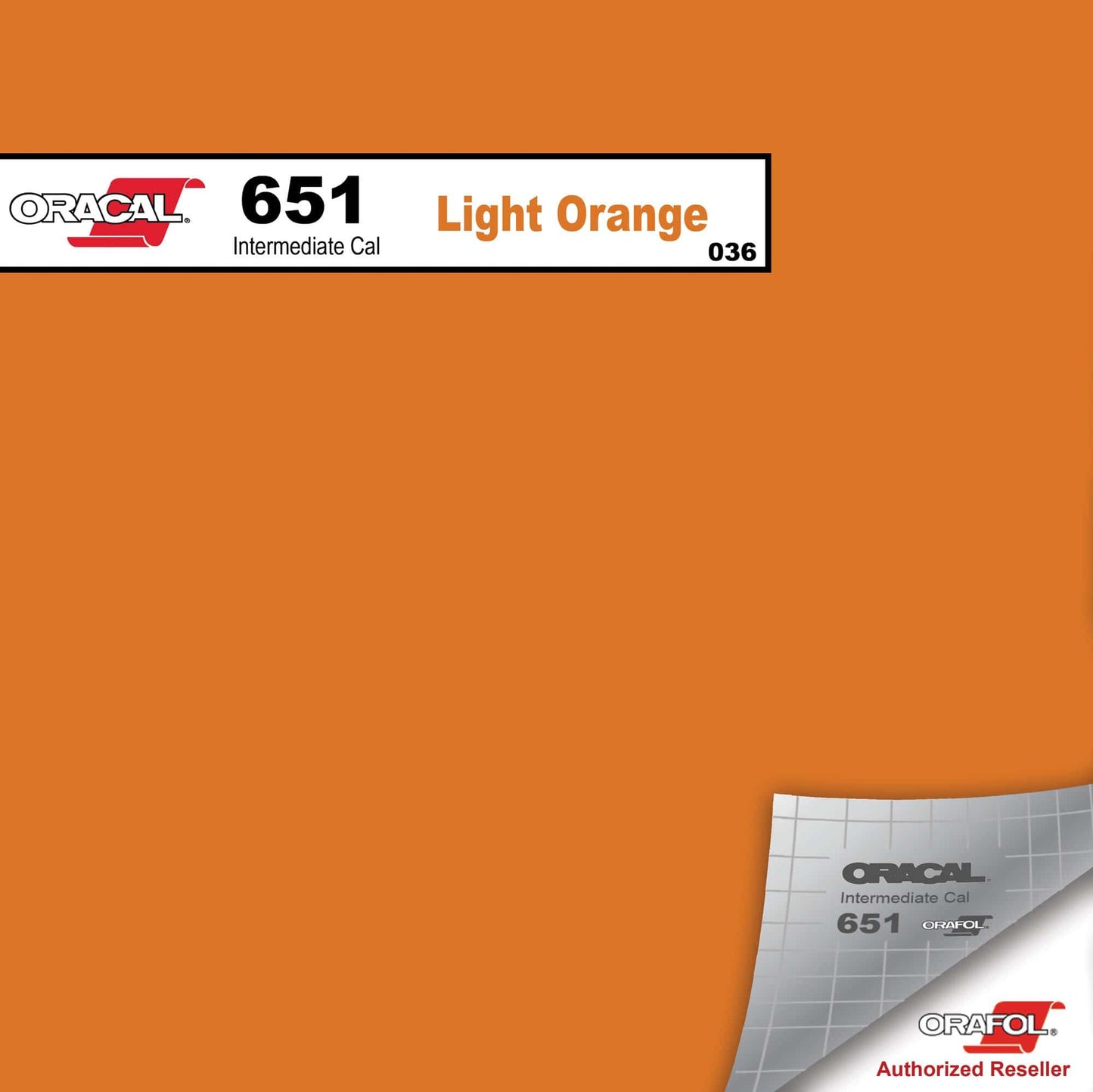 Oracal Vinyls 12 inch Sheet / Light Orange 036 Oracal 651 Intermediate Vinyl 12 inch  x 12 inch Sheet