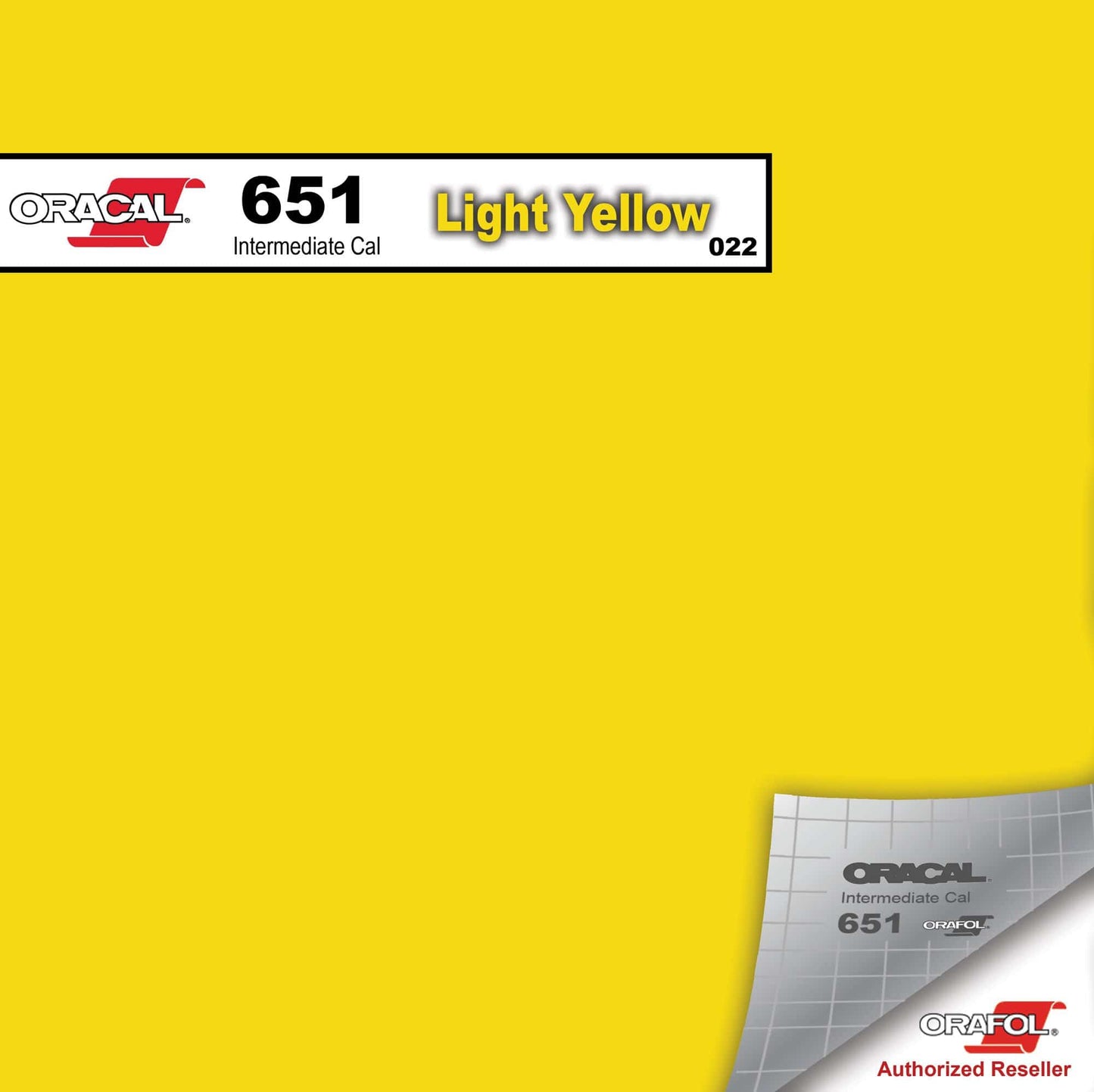 Oracal Vinyls 12 inch Sheet / Light Yellow 022 Oracal 651 Intermediate Vinyl 12 inch  x 12 inch Sheet