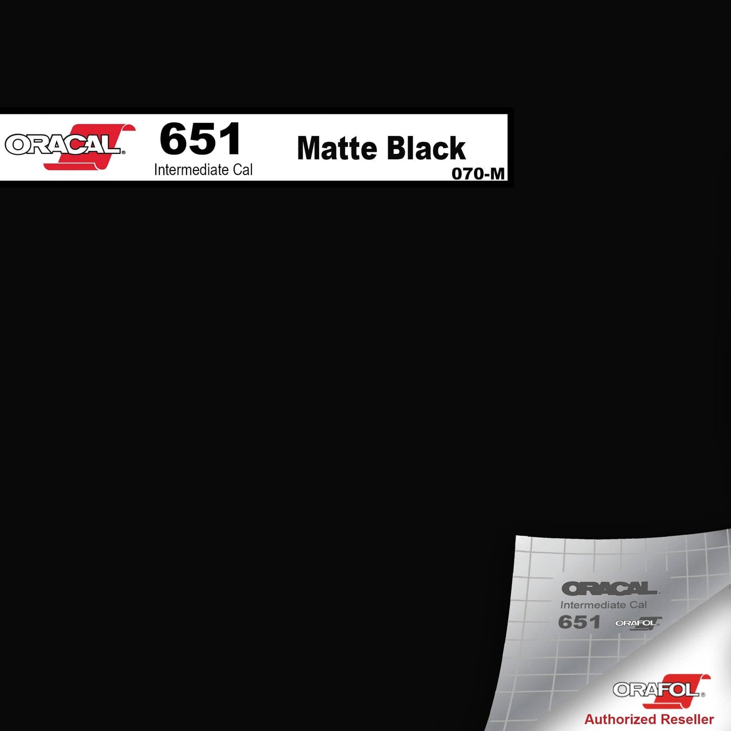Oracal Vinyls 12 inch Sheet / Matte Black 070M Oracal 651 Intermediate Vinyl 12 inch  x 12 inch Sheet