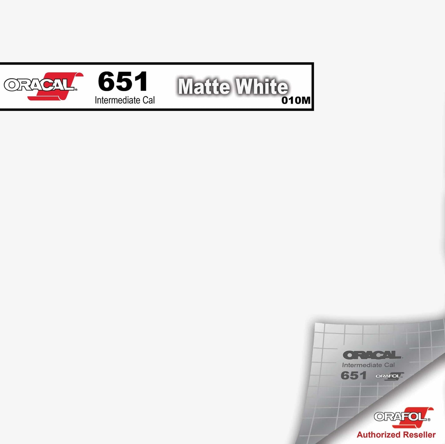 Oracal Vinyls 12 inch Sheet / Matte White 010M Oracal 651 Intermediate Vinyl 12 inch  x 12 inch Sheet