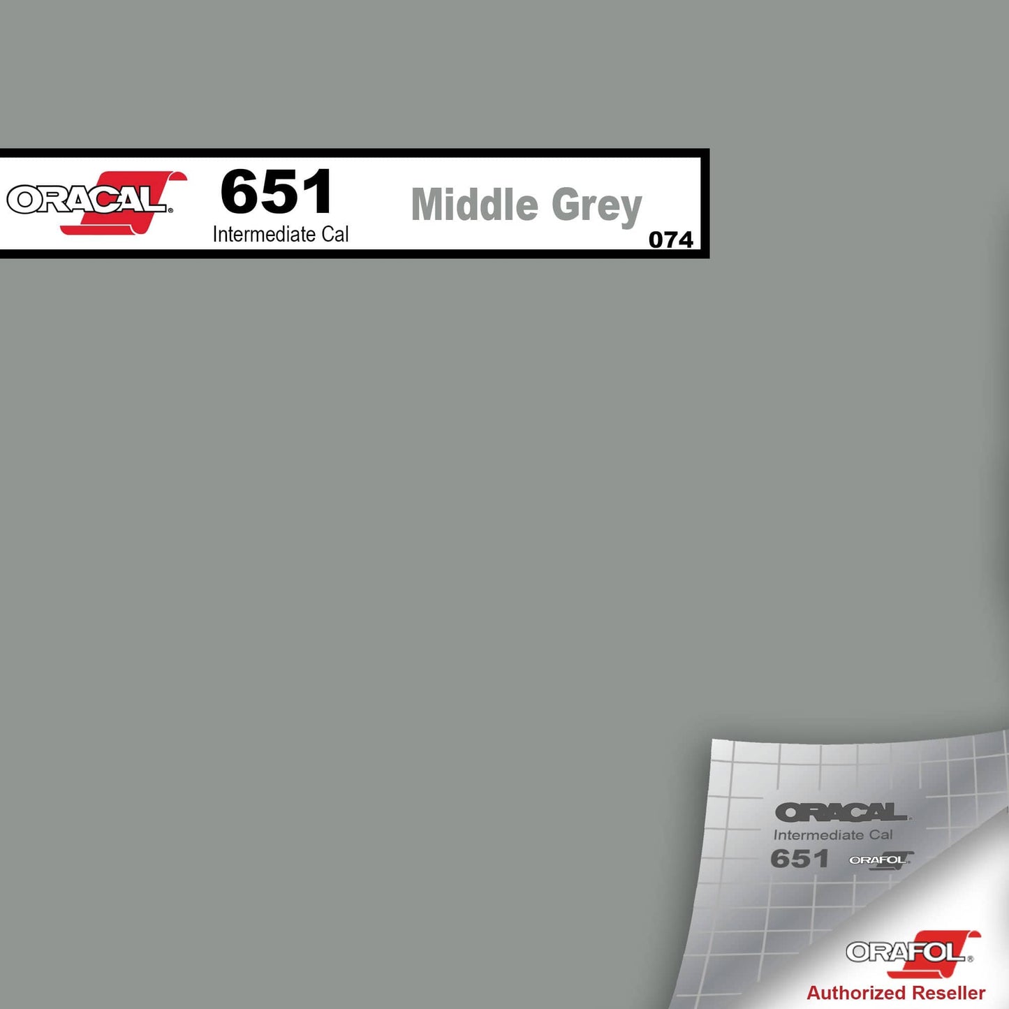 Oracal Vinyls 12 inch Sheet / Middle Grey 074 Oracal 651 Intermediate Vinyl 12 inch  x 12 inch Sheet