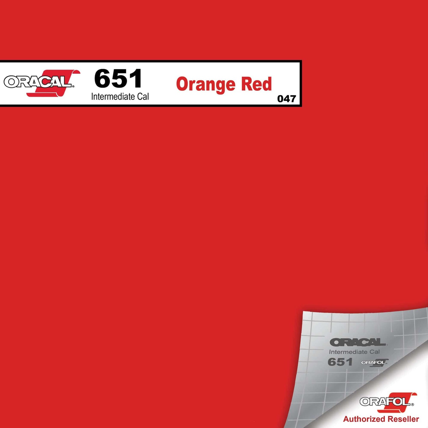 Oracal Vinyls 12 inch Sheet / Orange Red 047 Oracal 651 Intermediate Vinyl 12 inch  x 12 inch Sheet