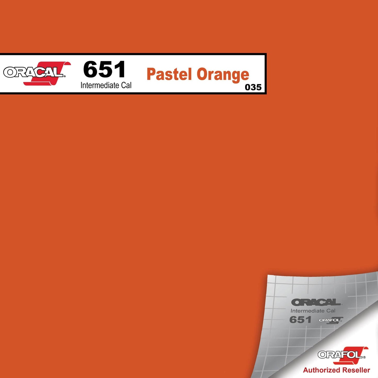 Oracal Vinyls 12 inch Sheet / Pastel Orange 035 Oracal 651 Intermediate Vinyl 12 inch  x 12 inch Sheet