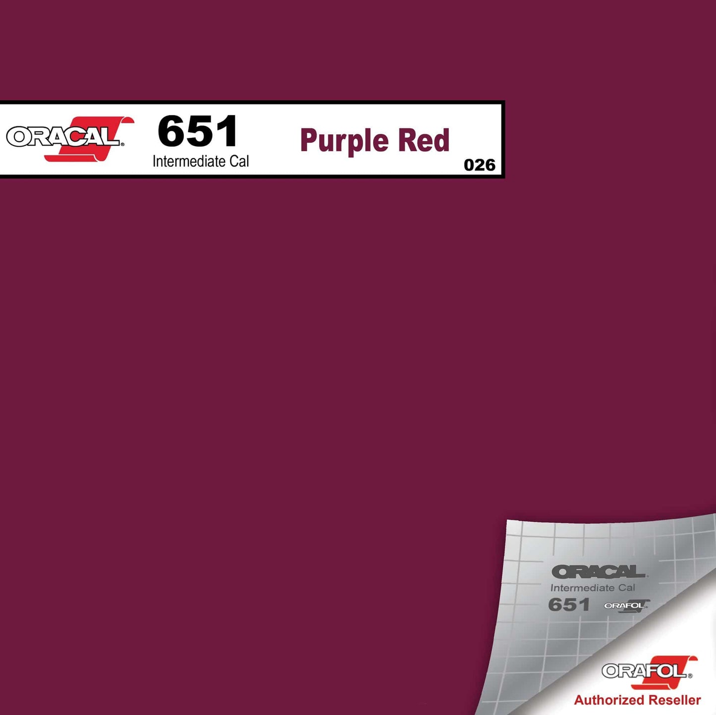 Oracal Vinyls 12 inch Sheet / Purple Red 026 Oracal 651 Intermediate Vinyl 12 inch  x 12 inch Sheet