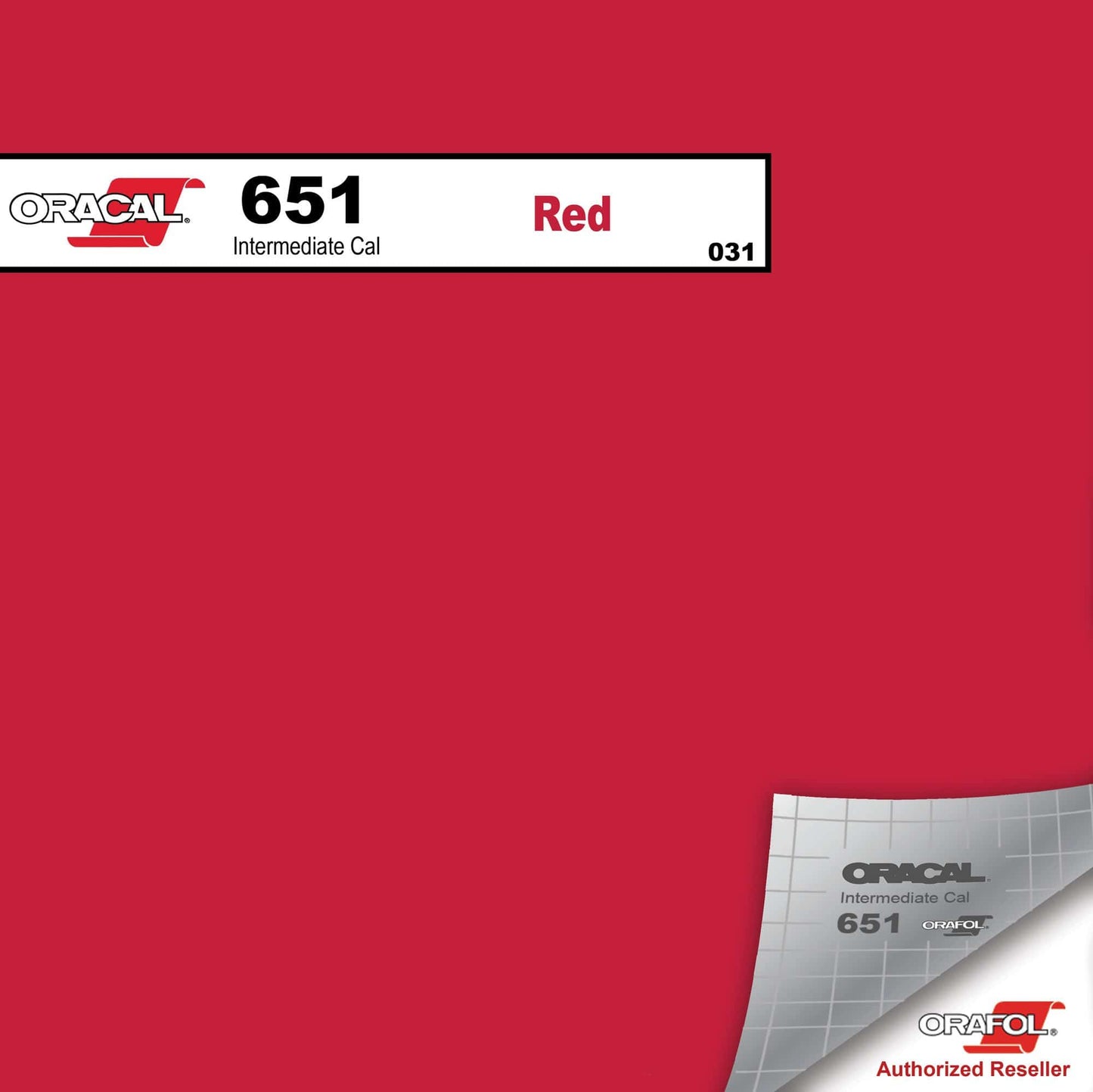 Oracal Vinyls 12 inch Sheet / Red 031 Oracal 651 Intermediate Vinyl 12 inch  x 12 inch Sheet