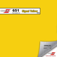 Oracal Vinyls 12 inch Sheet / Signal Yellow 019 Oracal 651 Intermediate Vinyl 12 inch  x 12 inch Sheet