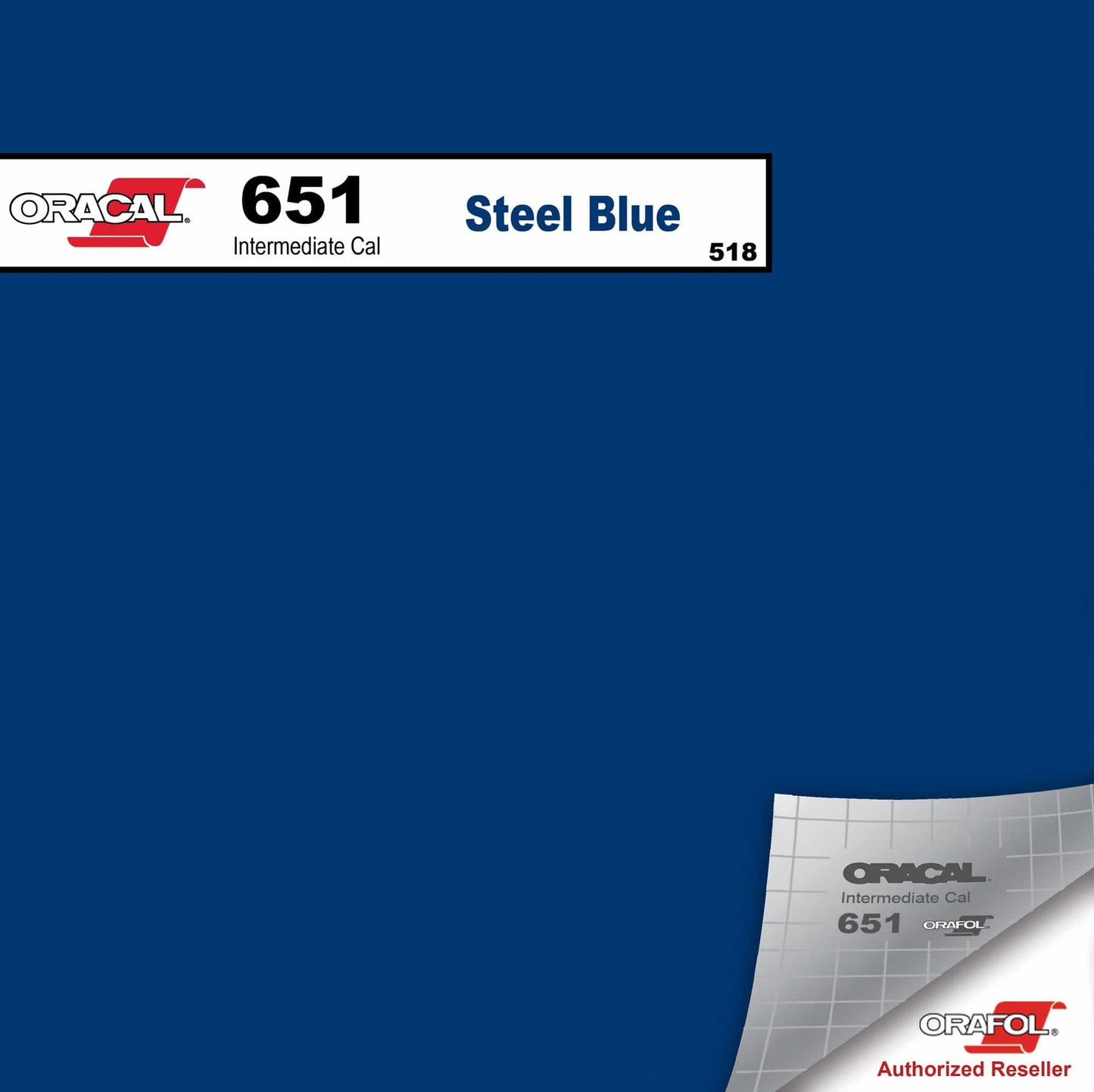 Oracal Vinyls 12 inch Sheet / Steel Blue 518 Oracal 651 Intermediate Vinyl 12 inch  x 12 inch Sheet